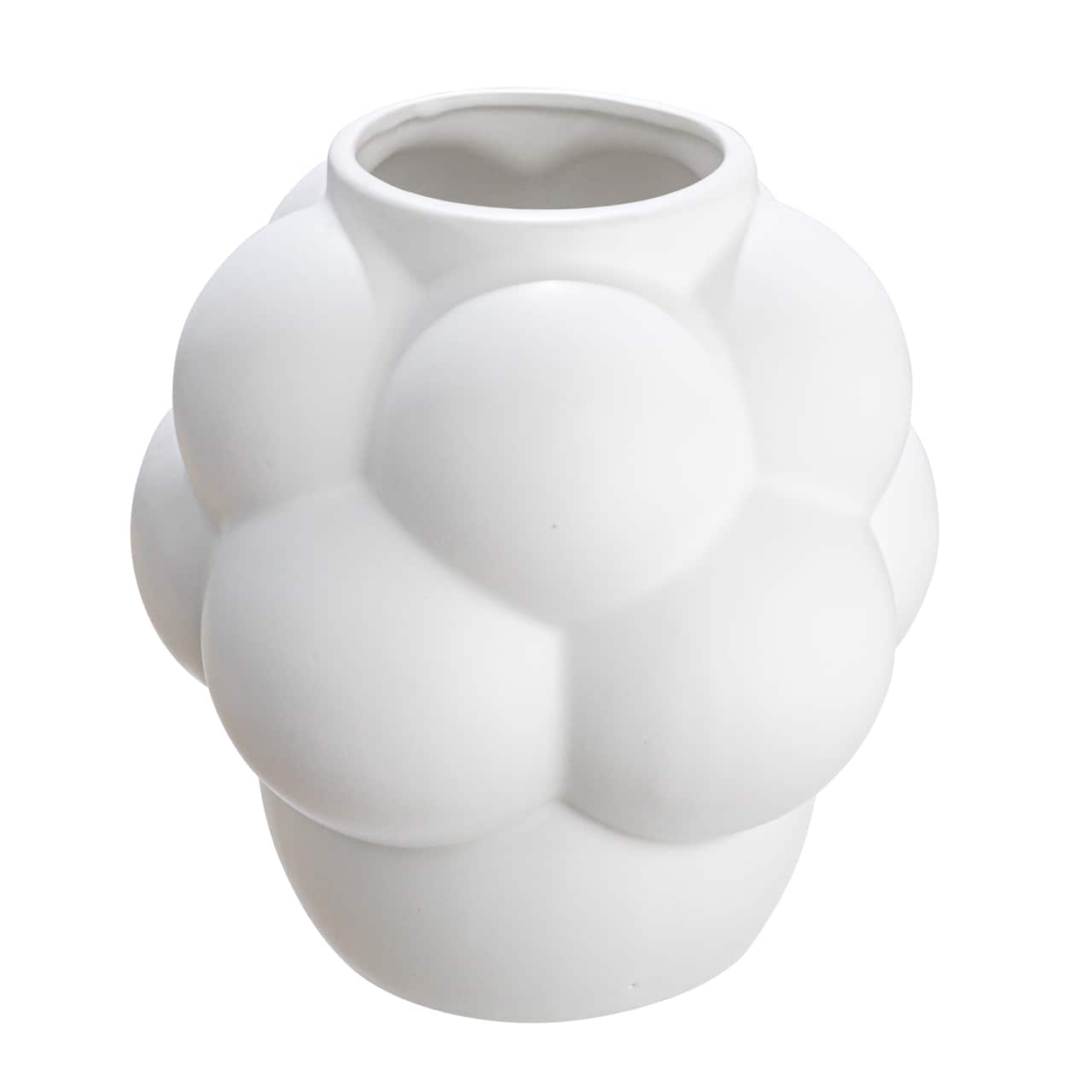 Hello Honey® 8" White Raised Dots Ceramic Vase